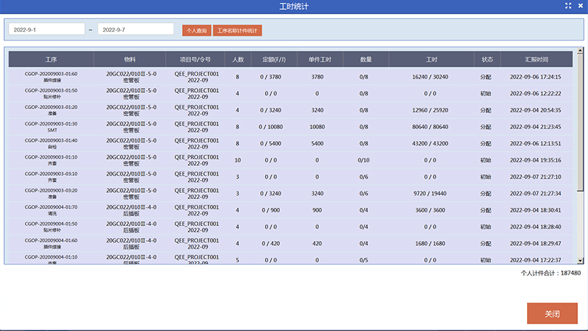 工時(shí)分配與統(tǒng)計(jì)查詢管理